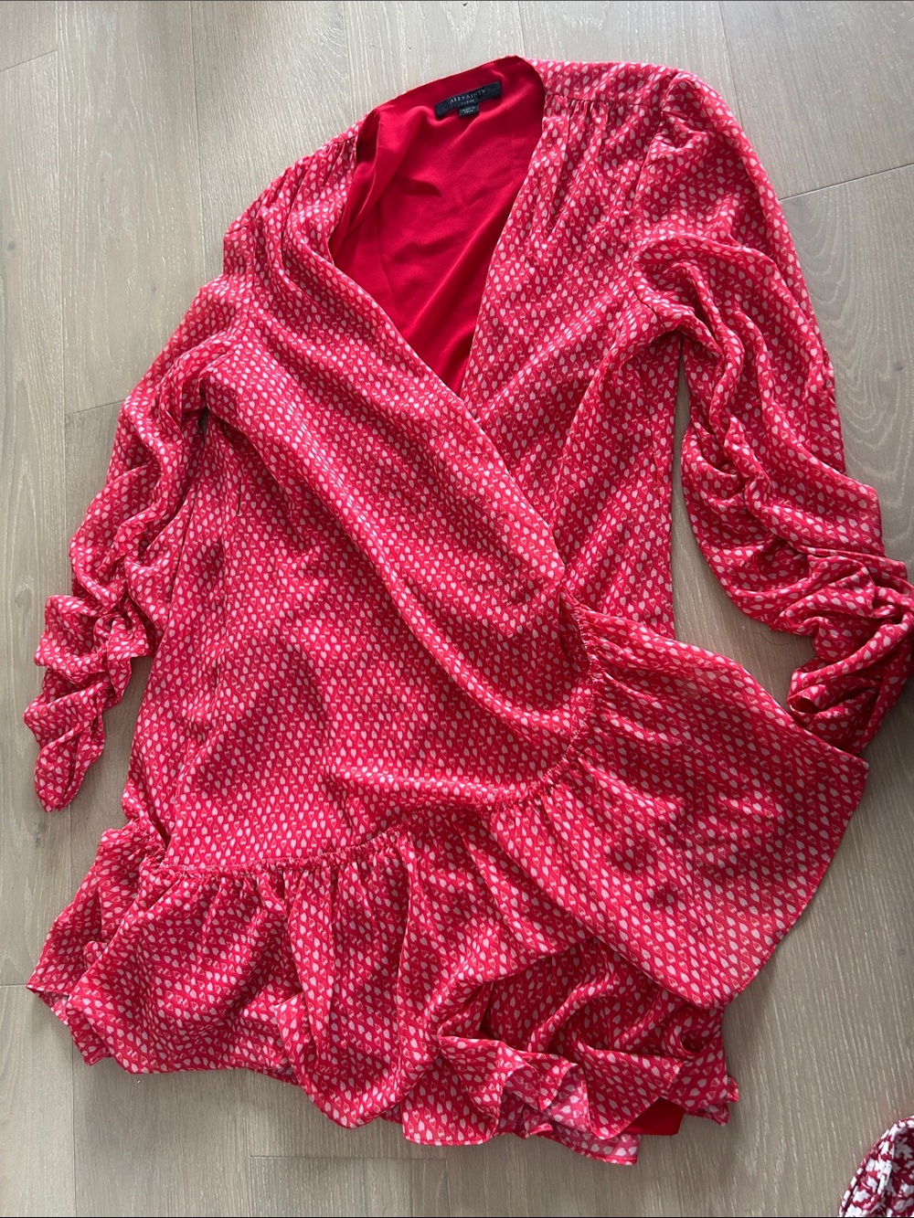 Long Sleeve Wrap Mini Dress